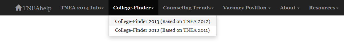 Navigating to the TNEA college-finder in TNEAhelp website